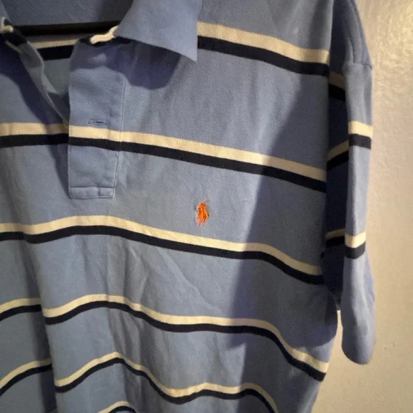 Polo Ralph Lauren XL Blue Striped Polo Shirt Short Sleeve Classic Fit
(804) - Picture 2 of 7